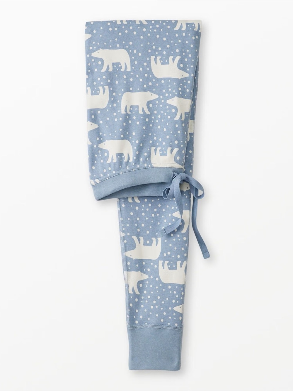 Hanna Andersson Pajama Pants Organic Cotton Blue White Polar Bear Print Size L